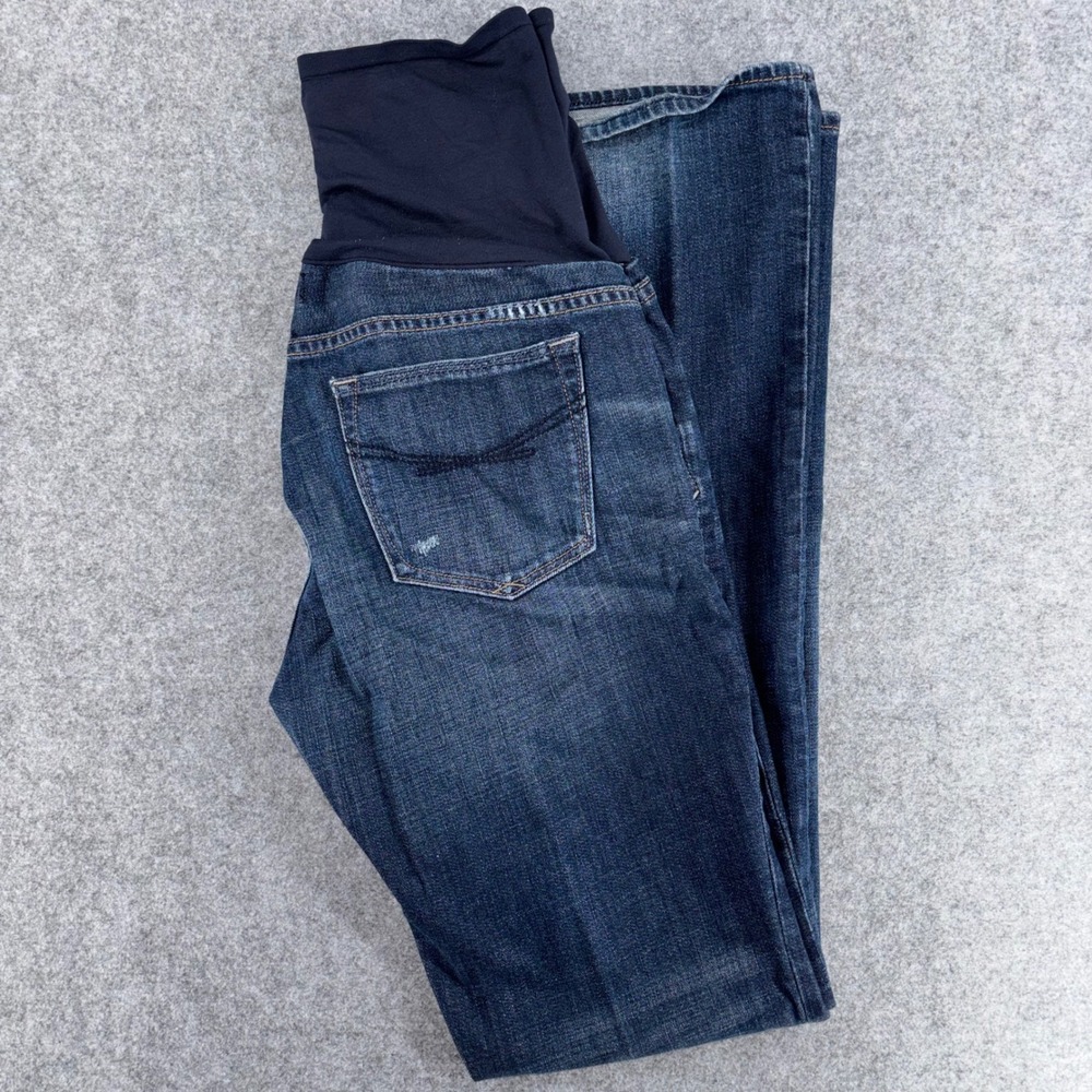 Gap Maternity 1969 Sexy Boot Jeans Destructed Dark Wash 29/8L Bootcut Stretch